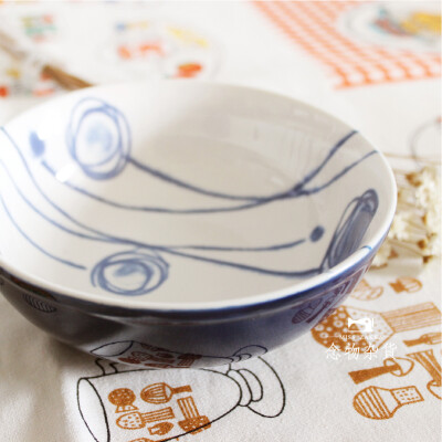 {念物}zakka日式和风清新杂货花纹陶瓷碗 汤碗饭碗沙拉碗