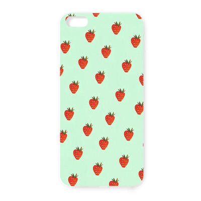 浅绿色小清新可爱小草莓 苹果i6手机壳iphone5s6plus全包硅胶软壳