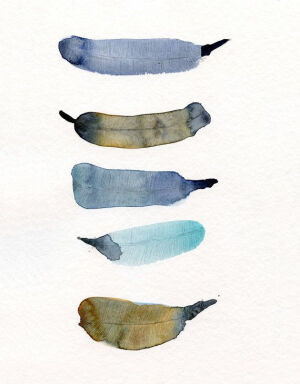 羽之意。作者：丹麦水彩画家Annemette Klit 换不完的插画壁纸..