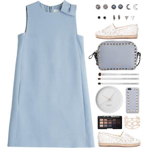 A fashion look from June 2015 featuring silk dress, espadrilles shoes and valentino purses. Browse and shop related looks.