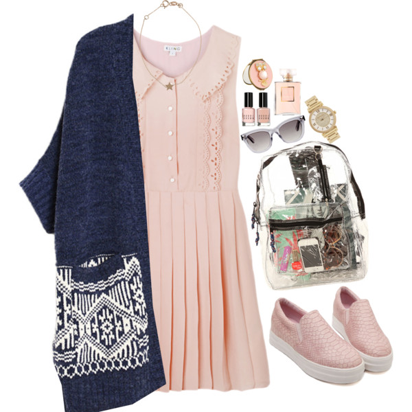 A fashion look from June 2015 featuring pink dress, knit tops and pink shoes. Browse and shop related looks.