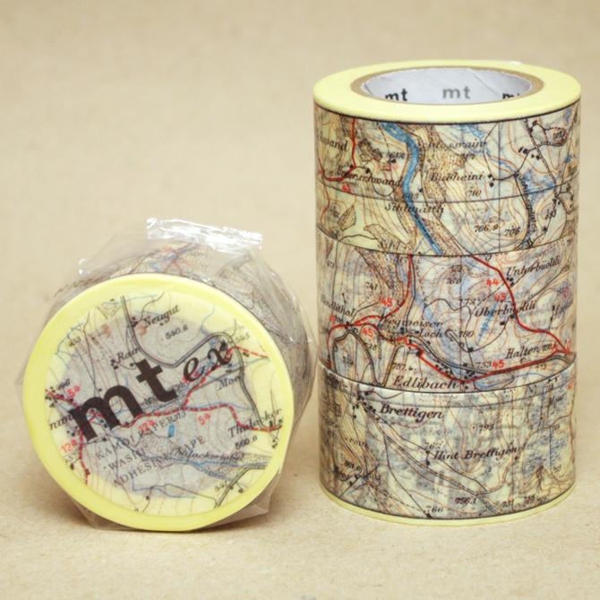 预定整卷日本和纸手账胶带 mt ex 地図 地图 25mm&times;10m有包装