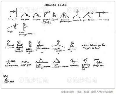 国外健身教练手绘拉伸示意图