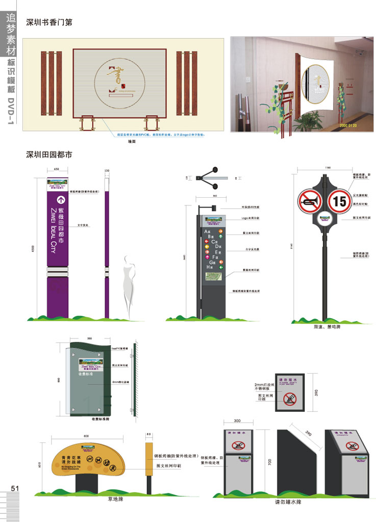 草地牌,请勿嬉水牌,功能导向牌logo设计