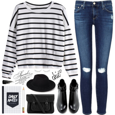 A fashion look from June 2015 featuring long sleeve t shirts, skinny jeans and short boots. Browse and shop related looks.