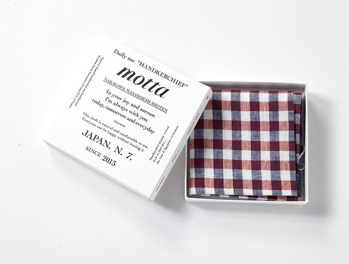 motta TWO COLOR CHECK HANDKERCHIEF