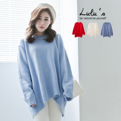 2015新品 LULUS-圓領素色針織上衣