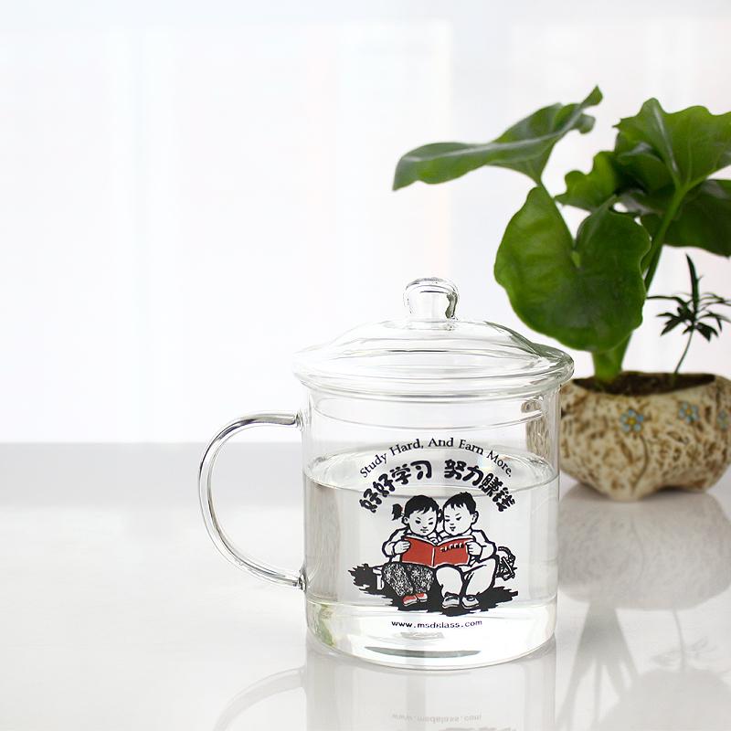 春季 革命劳动杯创意复古玻璃杯水杯大茶缸透明带盖大容量