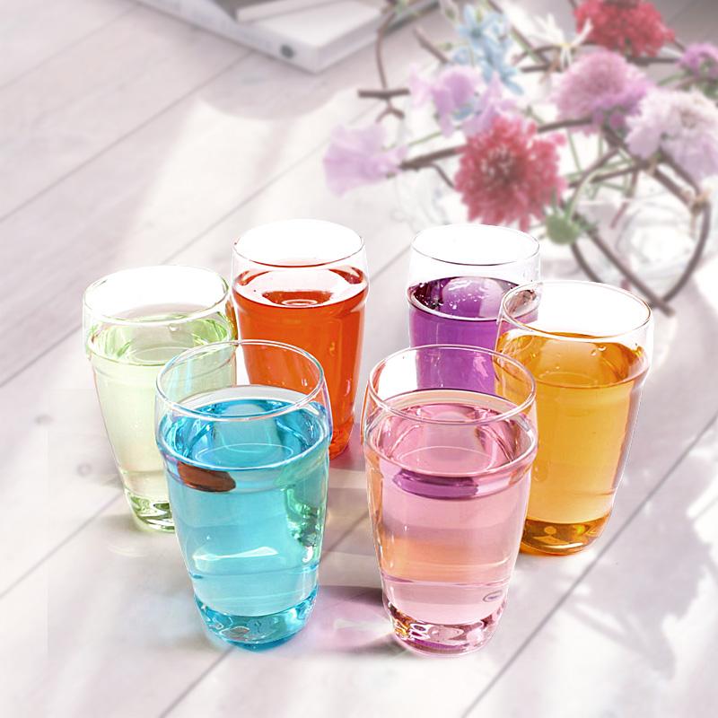  玻璃杯家用水杯透明无盖加厚啤酒杯耐热玻璃水杯