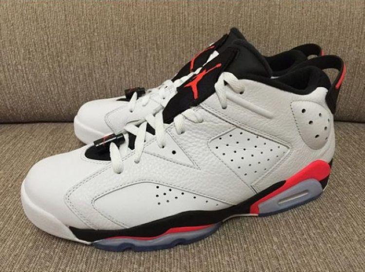 Air Jordan 6 Low Infrared AJ6樱木白红低帮 768883304401123