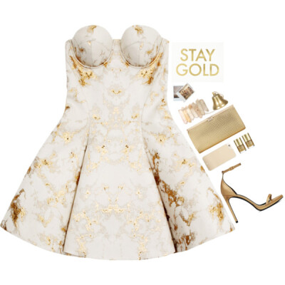 #gold #dress #summeroutfit #dressy #Clutch #nailpolish #katespade #jimmychoo #saintlaurent