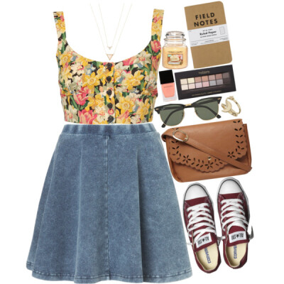 A fashion look from June 2015 featuring petite tops, skater skirt and Dorothy Perkins. Browse and shop related looks.