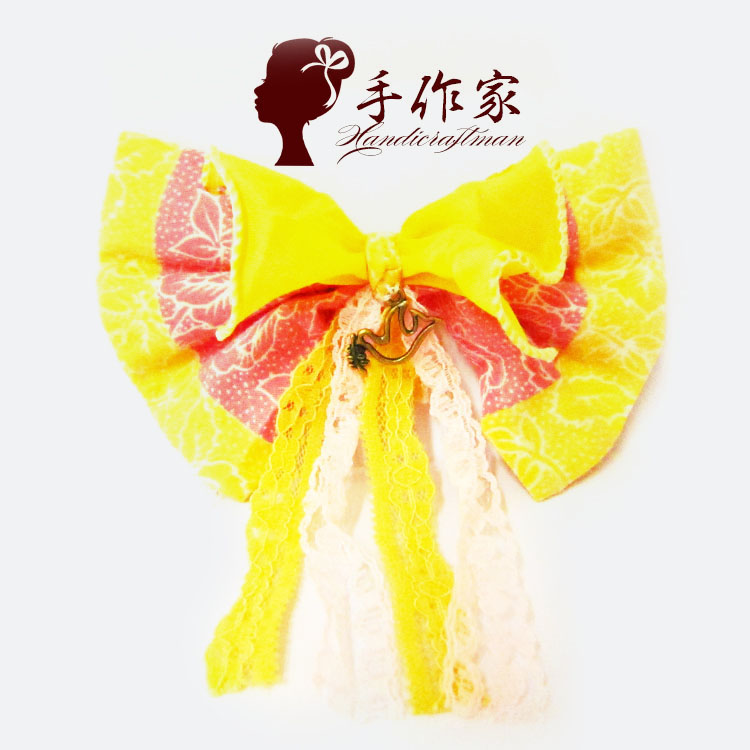 定制 手作家原创手工发饰韩版森女日系可爱蕾丝蝴蝶结发夹发箍发圈胸针