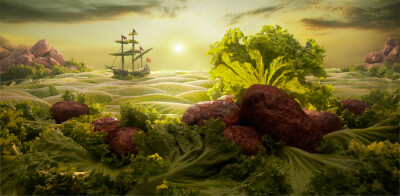 【Lettuce Seascape】[Foodscapes食物风景]@提拉米苏 QQ号：1391734808