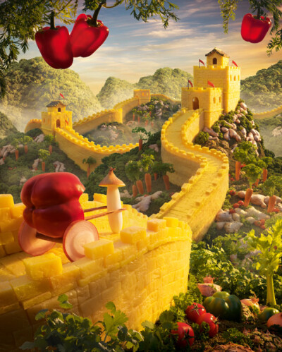 【Great Wall of Pineapple】[Foodscapes食物风景]@提拉米苏 QQ号：1391734808