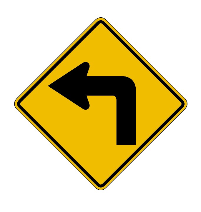 左转弯绕行标志图图片
