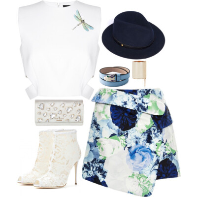 A fashion look from June 2015 featuring wrap around skirt, Josh Goot and white lace boots. Browse and shop related looks.