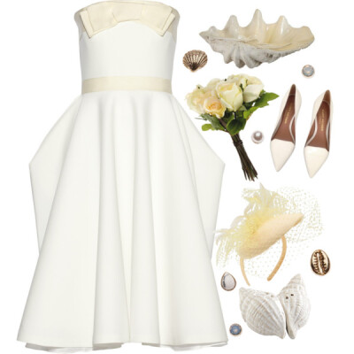 A fashion look from June 2015 featuring white cocktail dresses, white shoes and stud earrings. Browse and shop related looks.