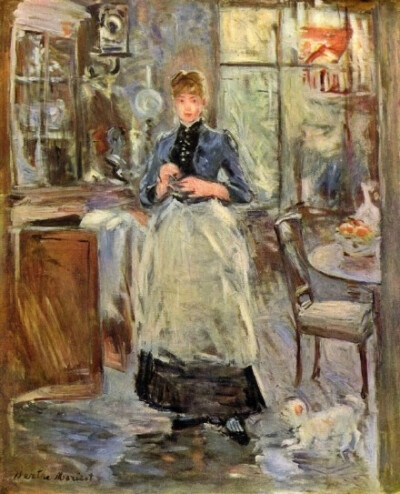 法国印象派女画家贝尔特·莫里索（Berthe Morisot 1841-1895），当时巴黎沙龙圈里鲜有的女画家，同为印象派之父马奈的密友，模特及情人，她的作品充满田园气息和闲适的生活景象。