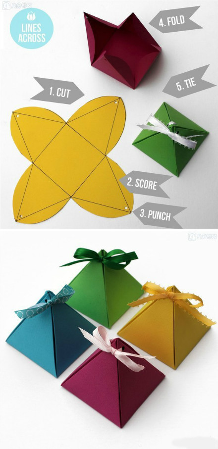 立体四棱锥各种色彩礼品盒 很简单吧 ！！...