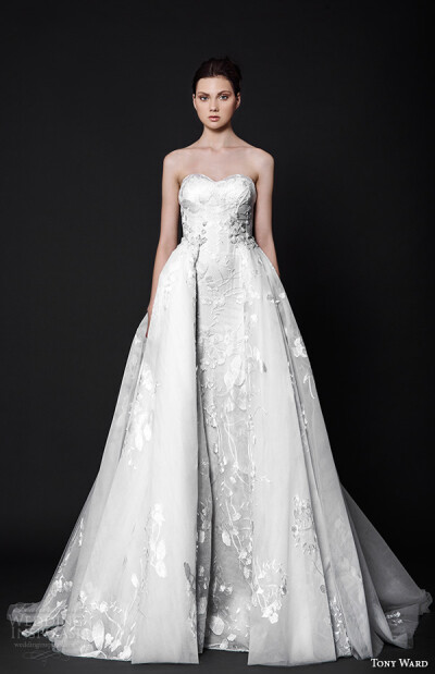 tony ward 2016 bridal strapless sweetheart neckline overlay skirt a line wedding dress penelope壁纸 婚纱 礼服 裙子 时尚 摄影