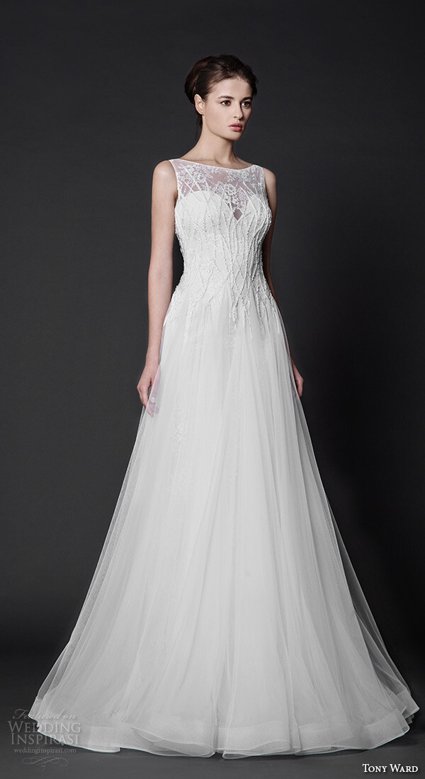 tony ward 2016 bridal sleeveless bateau neckline modified a line wedding dress annabelle壁纸 婚纱 礼服 裙子 时尚 摄影