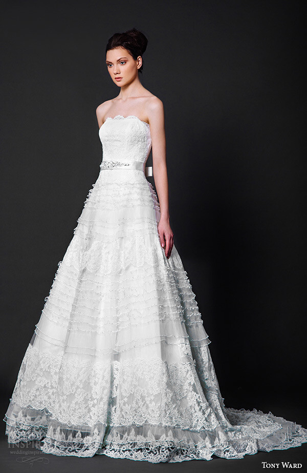 tony ward 2016 bridal scallop straight across neckline a line wedding dress cindy壁纸 婚纱 礼服 裙子 时尚 摄影