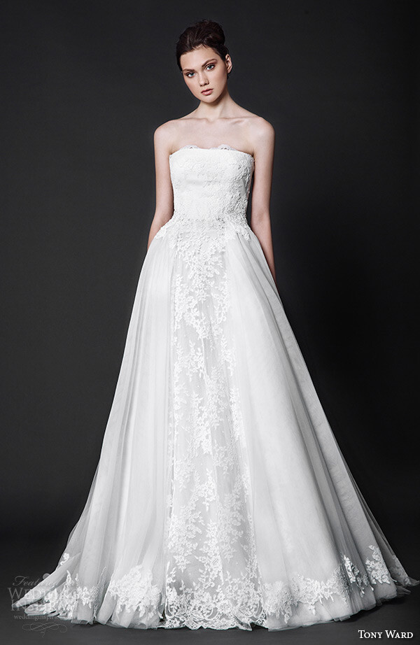 tony ward 2016 bridal straight across strapless a line wedding dress fairy壁纸 婚纱 礼服 裙子 时尚 摄影