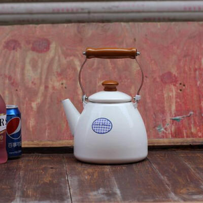 日本单搪瓷凉水壶 开水壶大麦茶壶 烧水壶 电磁炉煤气都可用