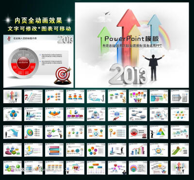 2013年终总结新年计划业绩报告PPT