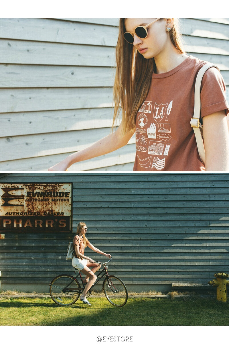 日牌lowrys farm 以假期之旅为主题围绕T-Shirts展开拍摄的一组夏季画册，充满了美式感