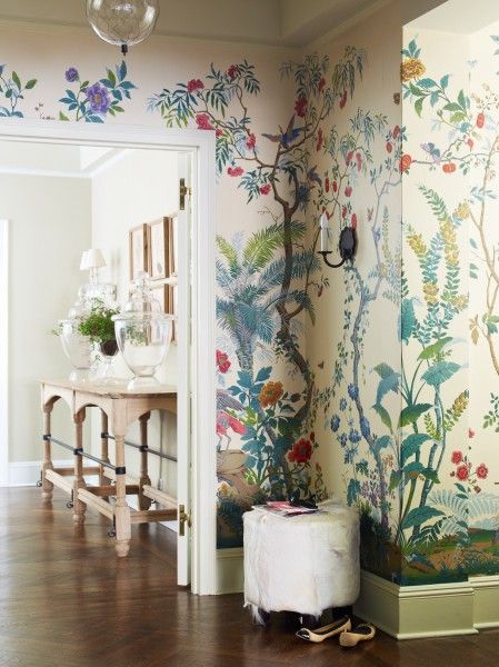 hand painted Gracie botanical wallpaper - Suzanne McGrath Design