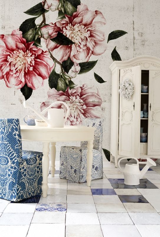 Floral design on walls