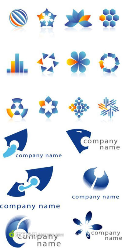 双色图案公司logo标识矢量图