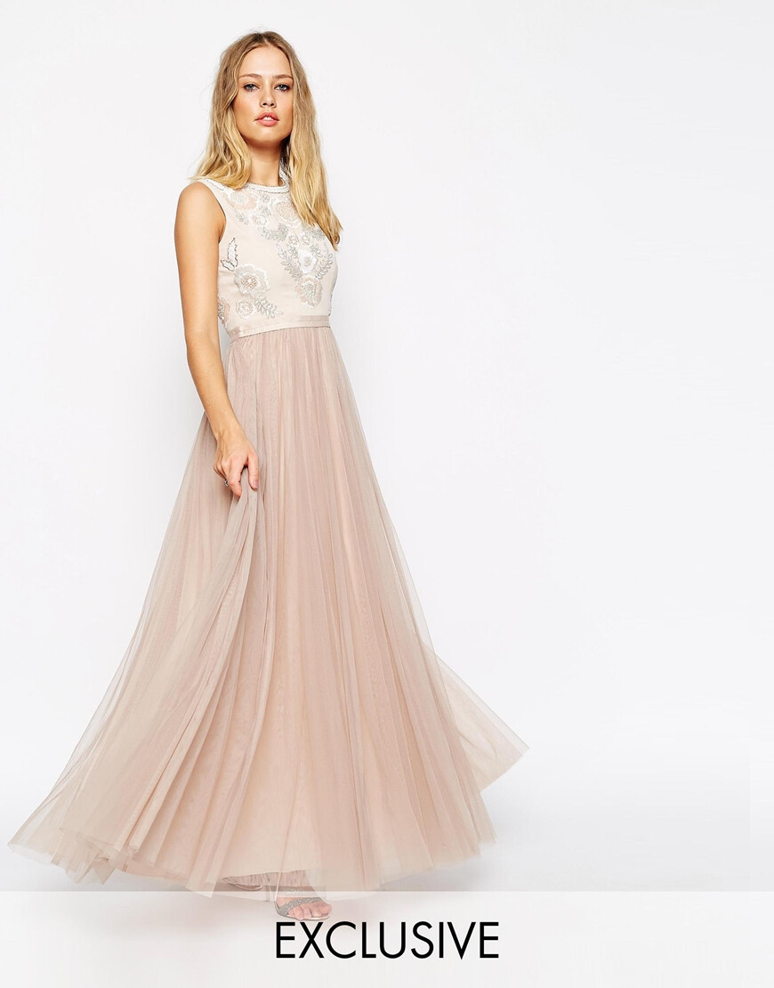 Image 1 of?Needle &amp;amp; Thread Embellished Rose Lace Maxi Dress