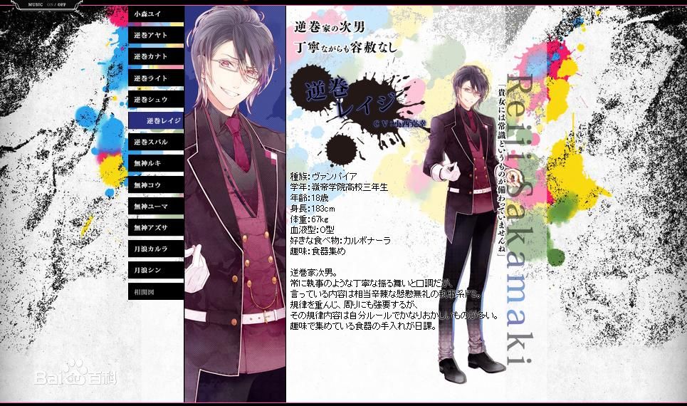 【DIABOLIK LOVERS】CHARACTERS 逆卷怜司