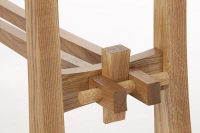 Detail of the wedge design, enabling the tables to be easily dismantled. James Harvey. A breakdown furniture