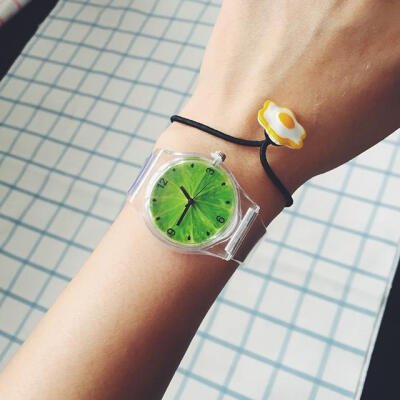 韩国ulzzang清新可爱卡通水果猕猴桃透明简约手表腕表女手表