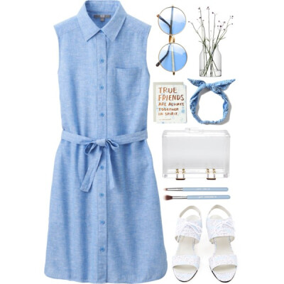 #denim #dress #summer #blue #blueandwhite #fashion #style