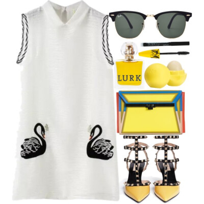 A fashion look from June 2015 featuring white dress, valentino shoes and Issey Miyake. Browse and shop related looks.