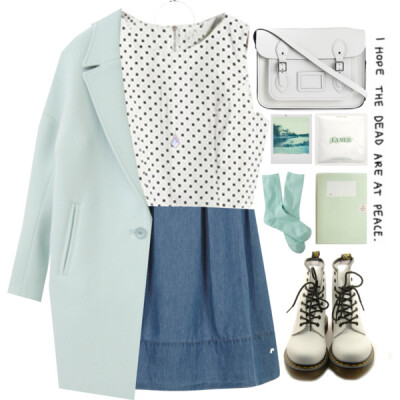 A fashion look from June 2015 featuring green coat, white skirt and blue skirt. Browse and shop related looks.