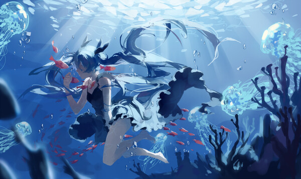 初音未来 深海少女 画师：Spencer_sais