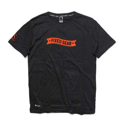 SSEDUCE 2015 黑色FixedGear tee 荧光色印花短袖