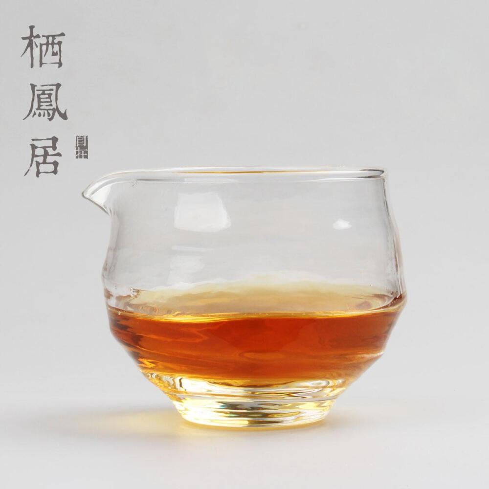 日本玻璃公道杯 工匠手工匀杯茶海 耐热玻璃公杯茶道零配