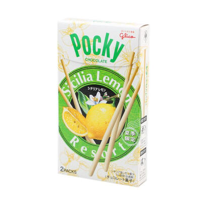 日本进口 glico固力果 Pocky百奇Lemon柠檬味饼干棒63.6g85g