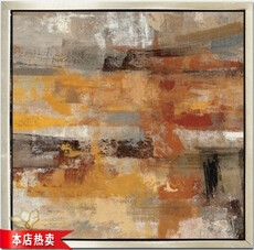 传远艺术 简约现代餐厅抽象油画手绘 装饰油画玄关有框画 13852