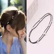 新款珍珠皮筋细发圈发带松紧弹力发带发饰发箍发绳扎马尾韩版韩国