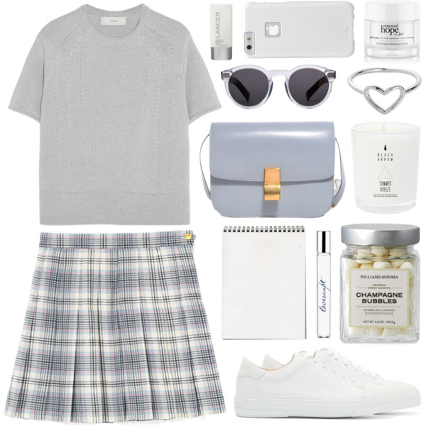 A fashion look from June 2015 featuring cashmere sweaters, white shoes and silver rings. Browse and shop related looks.