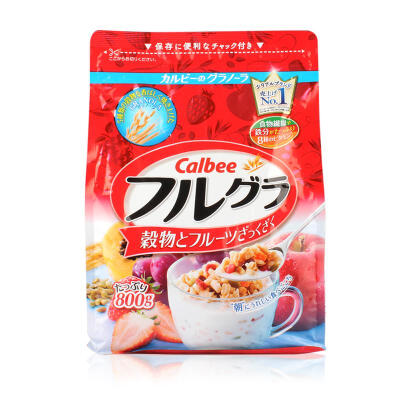 日本进口Calbee卡乐比水果麦片800g 儿童早餐 卡乐B果仁谷物燕麦