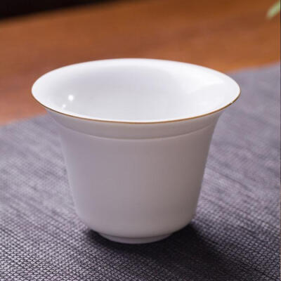 全手工制 月光白釉茶漏 陶瓷功夫茶具组合式多功能茶滤无光白品杯